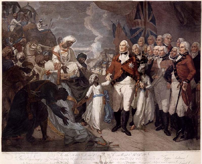 Daniel Orme Lord Cornwallis Receiving the Sons of Tipu Sultan as Hostages Norge oil painting art